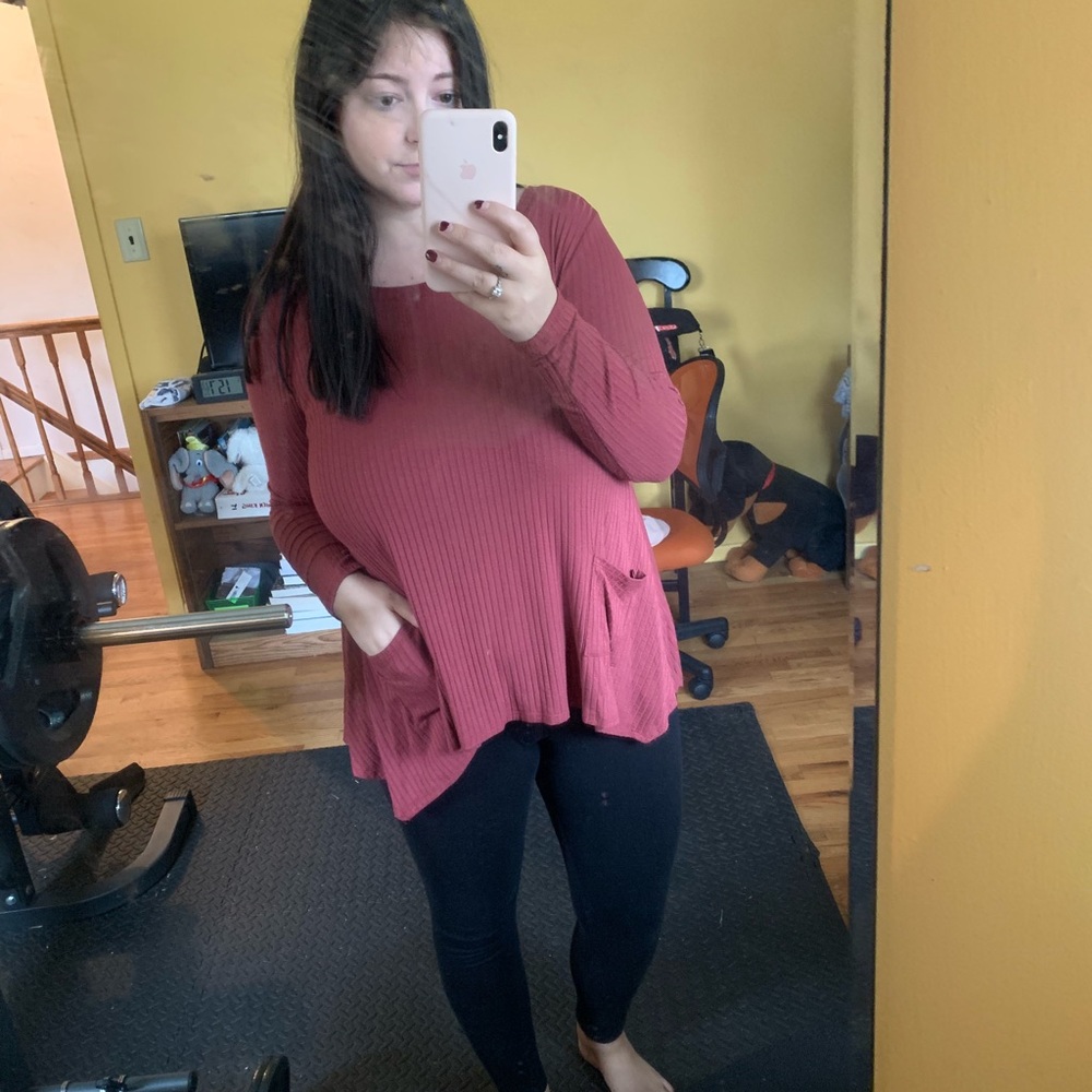 Red long sleeve top